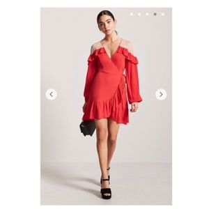 red ruffle dress forever 21